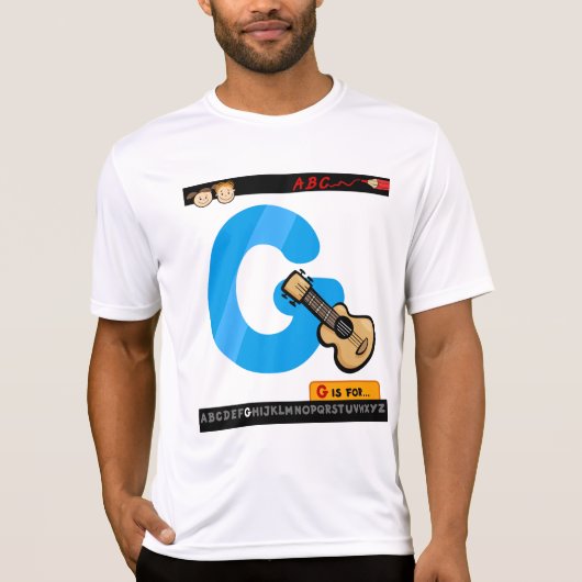 Alphabet Letter G is for Guitar Tシャツ (正面)