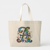 Alphabet letter tote "A" ラージトートバッグ (裏面)