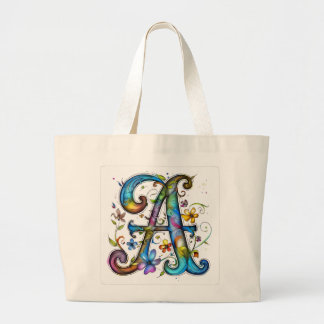 Alphabet letter tote "A" ラージトートバッグ