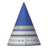 ALPHABET_LETTERS_Beautiful_BLUE_BLACK_GRAY パーティーハット (裏面)