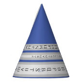 ALPHABET_LETTERS_Beautiful_BLUE_BLACK_GRAY パーティーハット (左)