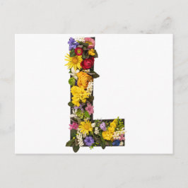 Alphabet letters flowers  ポストカード