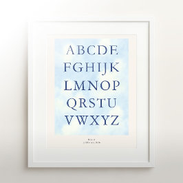 Alphabet – Navy Nursery ABC Wall Art (8x10) ポスター