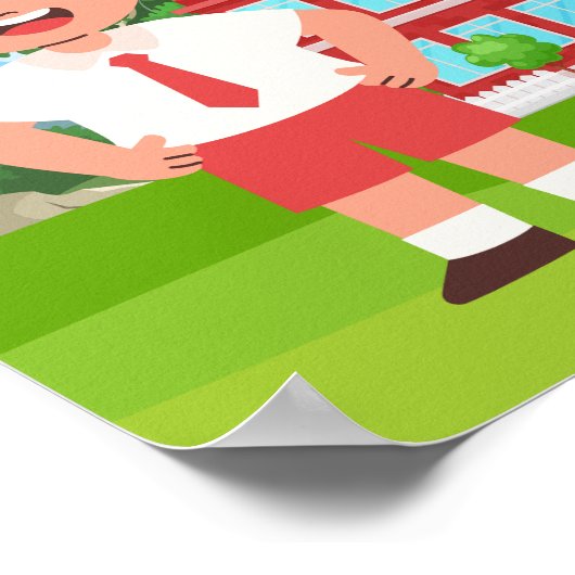 Alphabet & Numbers Educational ポスター (角)