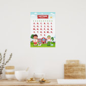 Alphabet & Numbers Educational ポスター (キッチン)