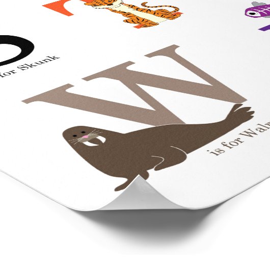 Alphabet Nursery Wall Art, original drawings ポスター (角)