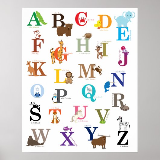 Alphabet Nursery Wall Art, original drawings ポスター (正面)