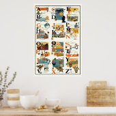 Alphabet Poster – 英語ABCのアルファベットチャート ポスター (キッチン)