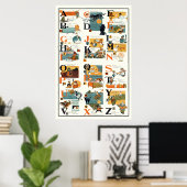 Alphabet Poster – 英語ABCのアルファベットチャート ポスター (ホームオフィス)