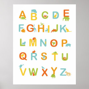 Alphabet poster with Sunny colors ポスター