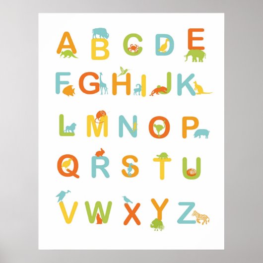 Alphabet poster with Sunny colors ポスター (正面)