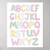 Alphabet Quilt Style Letters Art Print Poster ポスター (正面)