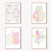 Alphabet Quilt Style Letters Art Print Poster ポスター