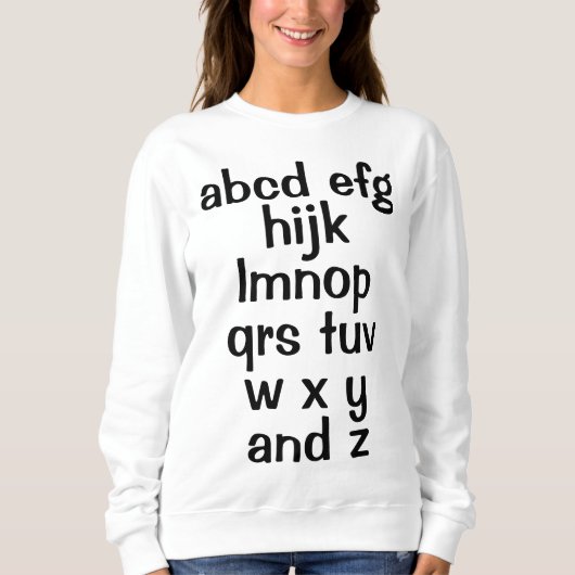 Alphabet Song ABCs Women's Sweatshirt スウェットシャツ (正面)