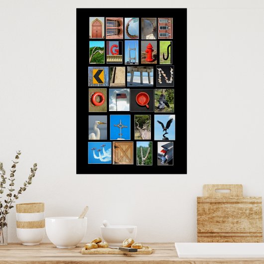 Alphabet spelled out with picture letters ポスター (キッチン)