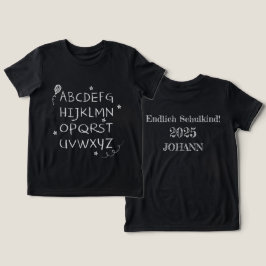 Alphabet Sterne weiß - Tafel Kreide | Einschulung トライブレンドTシャツ