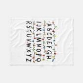 Alphabet Stranger Christmas 2025 Lights Boys Girls フリースブランケット (正面(横))
