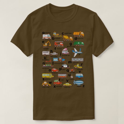 Alphabet Vehicle ABCs Lower 学 Caseの先生 Tシャツ (デザイン正面)