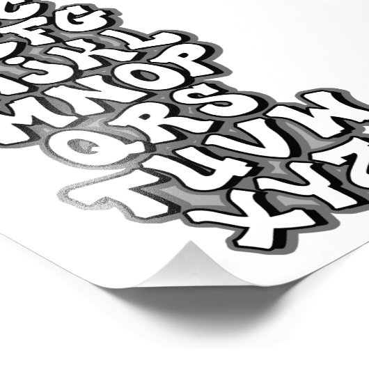 Alphabet White / Grey フォトプリント (角)