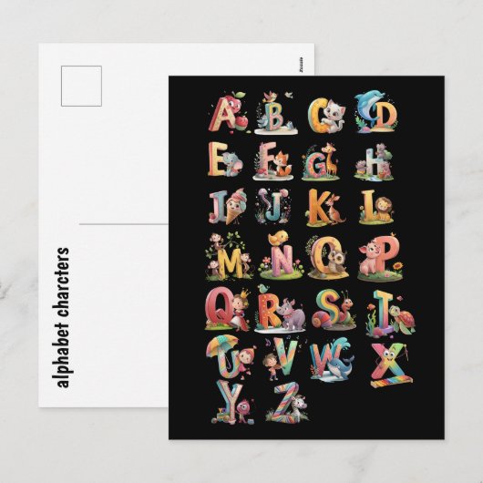 alphabetic characters シーズンポストカード (正面/裏面)