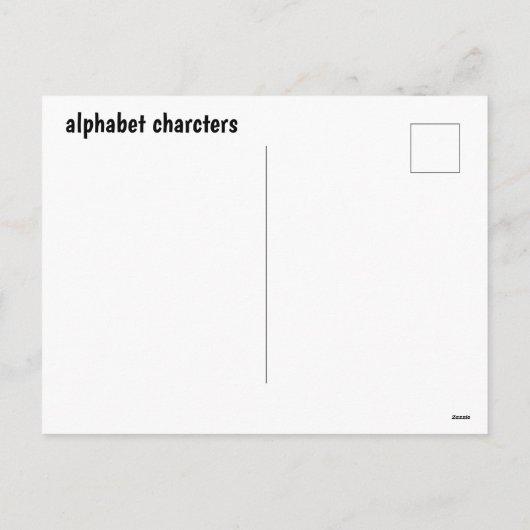alphabetic characters シーズンポストカード (裏面)