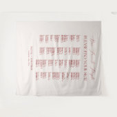 Alphabetical Burgundy Wedding Seating Chart Fabric タペストリー (正面(横))