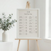 Alphabetical Classic Monogram Seating Chart ポスター