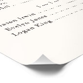 Alphabetical Classic Monogram Seating Chart ポスター (コーナー)