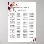 Alphabetical Order Autumn Wedding Seating Chart ポスター (正面)