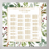 ALPHABETICAL ORDER Botanical Holiday Seating Chart ポスター (正面)
