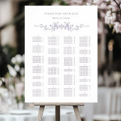 Alphabetical Order Lavender Wedding Seating Chart ポスター