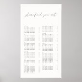 Alphabetical Wedding Seating Charts Find Your Seat ポスター (正面)