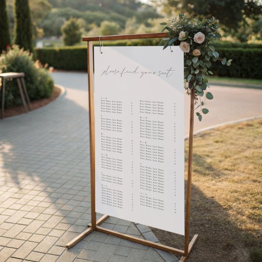 Alphabetical Wedding Seating Charts Find Your Seat ポスター