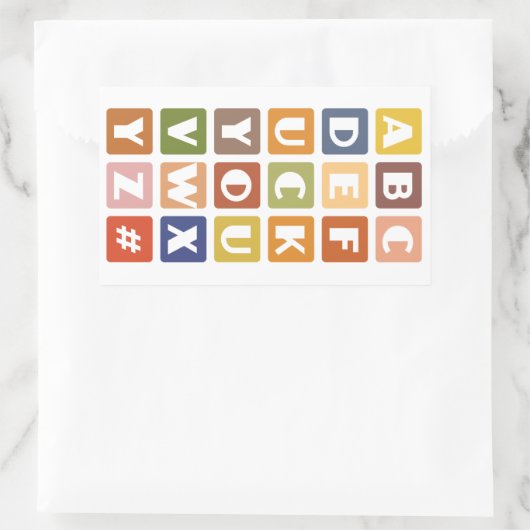 Alphabetsスいけなチッカー 長方形シール (バッグ)