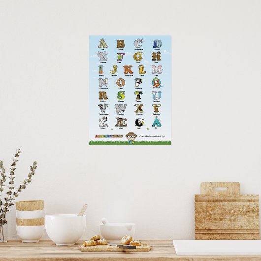 Alphabettimals Plakat - Danskバージョン ポスター (キッチン)