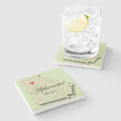 Alpharetta、ジョージアのハート、地図、コースター ストーンコースター (横)