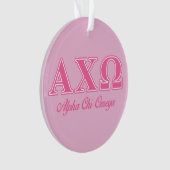 Alphiのキーのオメガのピンクの手紙 オーナメント (正面)