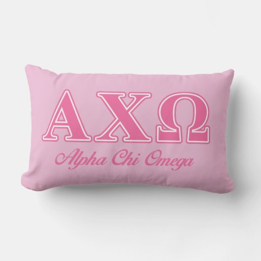 Alphiのキーのオメガのピンクの手紙 ランバークッション (正面)