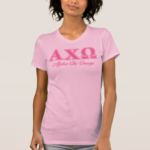 Alphiのキーのオメガのピンクの手紙 Tシャツ