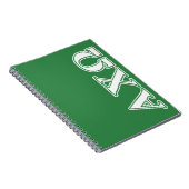 Alphiのキーオメガの白いおよび緑の手紙 ノートブック (右側)