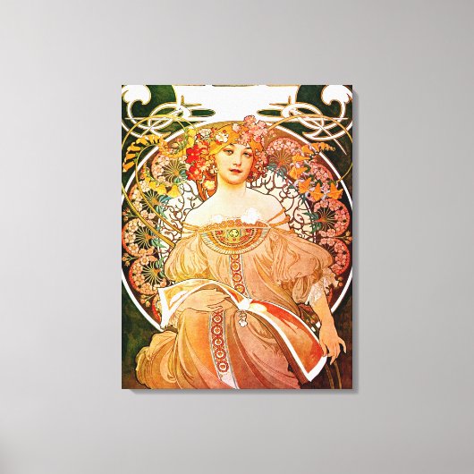 Alphonseによる夢(空想)ミュシャ キャンバスプリント (正面)