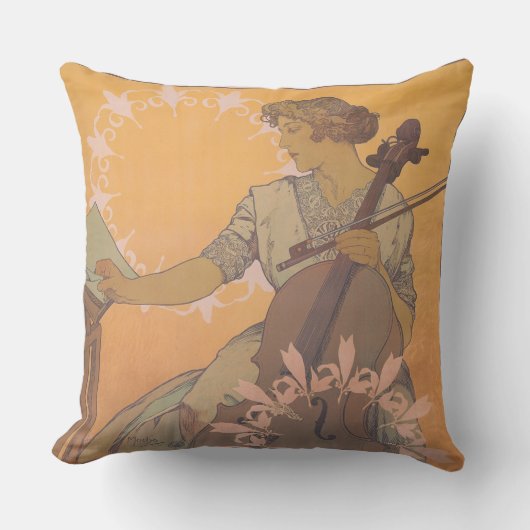 AlphonseによるZdenka Cernyのポスターミュシャ クッション (正面)