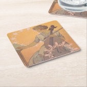 AlphonseによるZdenka Cernyのポスターミュシャ スクエアペーパーコースター (アングル)