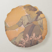 AlphonseによるZdenka Cernyのポスターミュシャ ラウンドクッション (裏面)