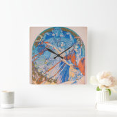 Alphonseミュシャポスターfor Sokolフェスティバル(1926) スクエア壁時計 (ホーム)