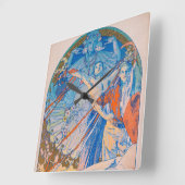 Alphonseミュシャポスターfor Sokolフェスティバル(1926) スクエア壁時計 (傾斜)