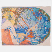 Alphonseミュシャポスターfor Sokolフェスティバル(1926) フリースブランケット (正面(横))