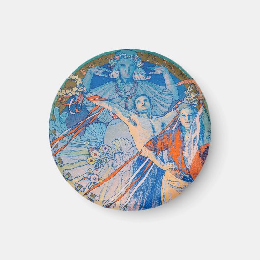 Alphonseミュシャポスターfor Sokolフェスティバル(1926) マグネット (正面)