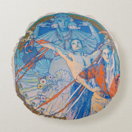 Alphonseミュシャポスターfor Sokolフェスティバル(1926) ラウンドクッション