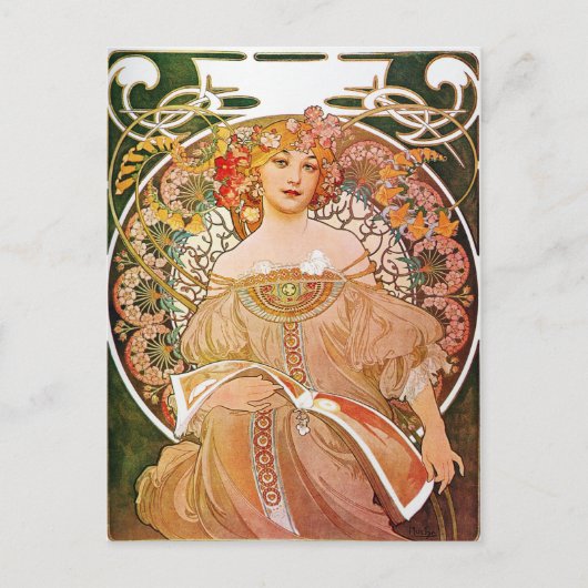 Alphonseミュシャ, Reverie/Daydream, 1896. ポストカード (正面)